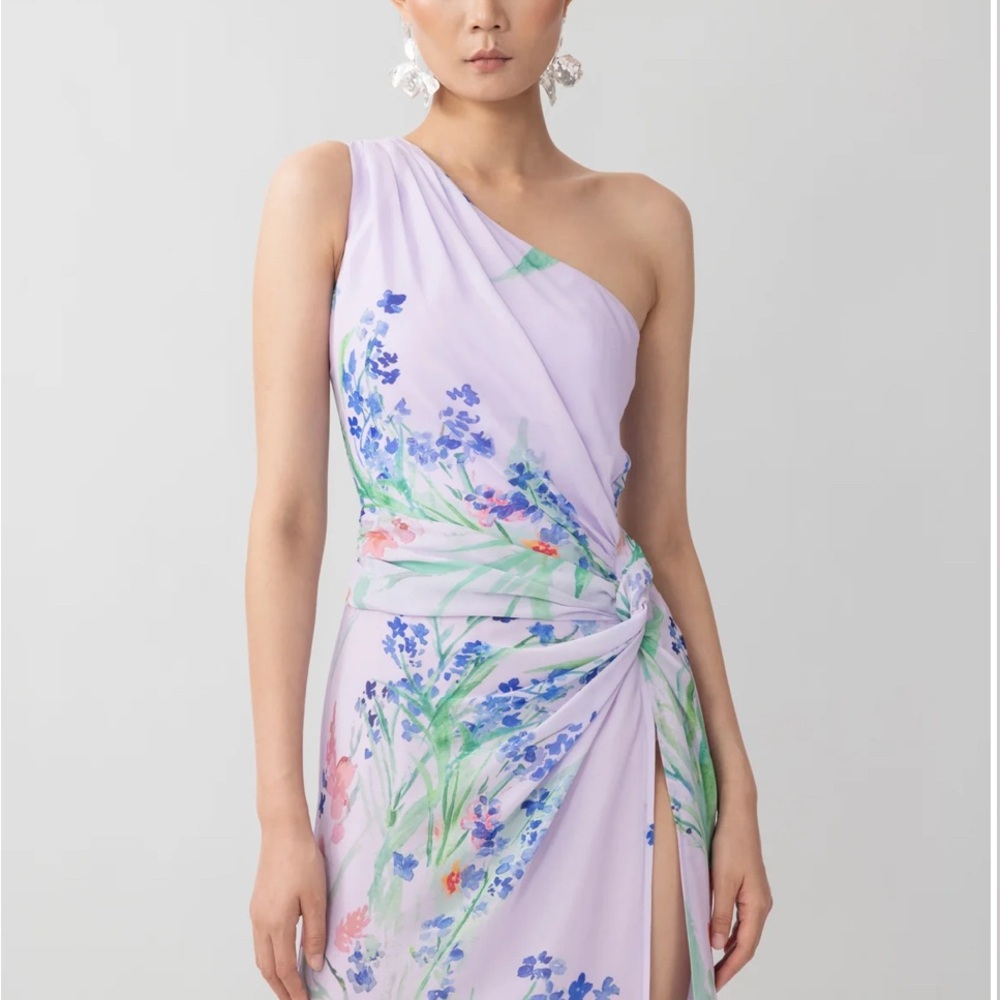 Purple One-Shoulder Asymmetrical Cocktail Dress